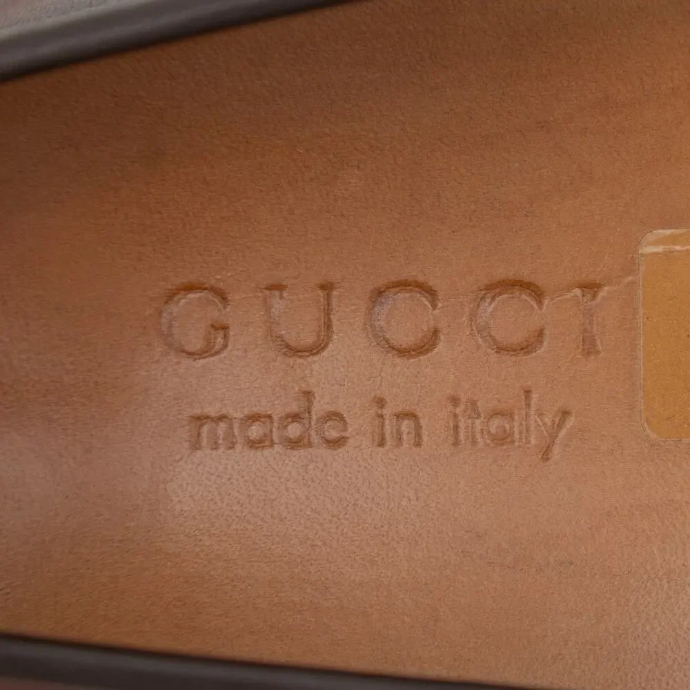 Gucci GG Microguccissima Monogram Brown Leather Loafers Mocasin US 10